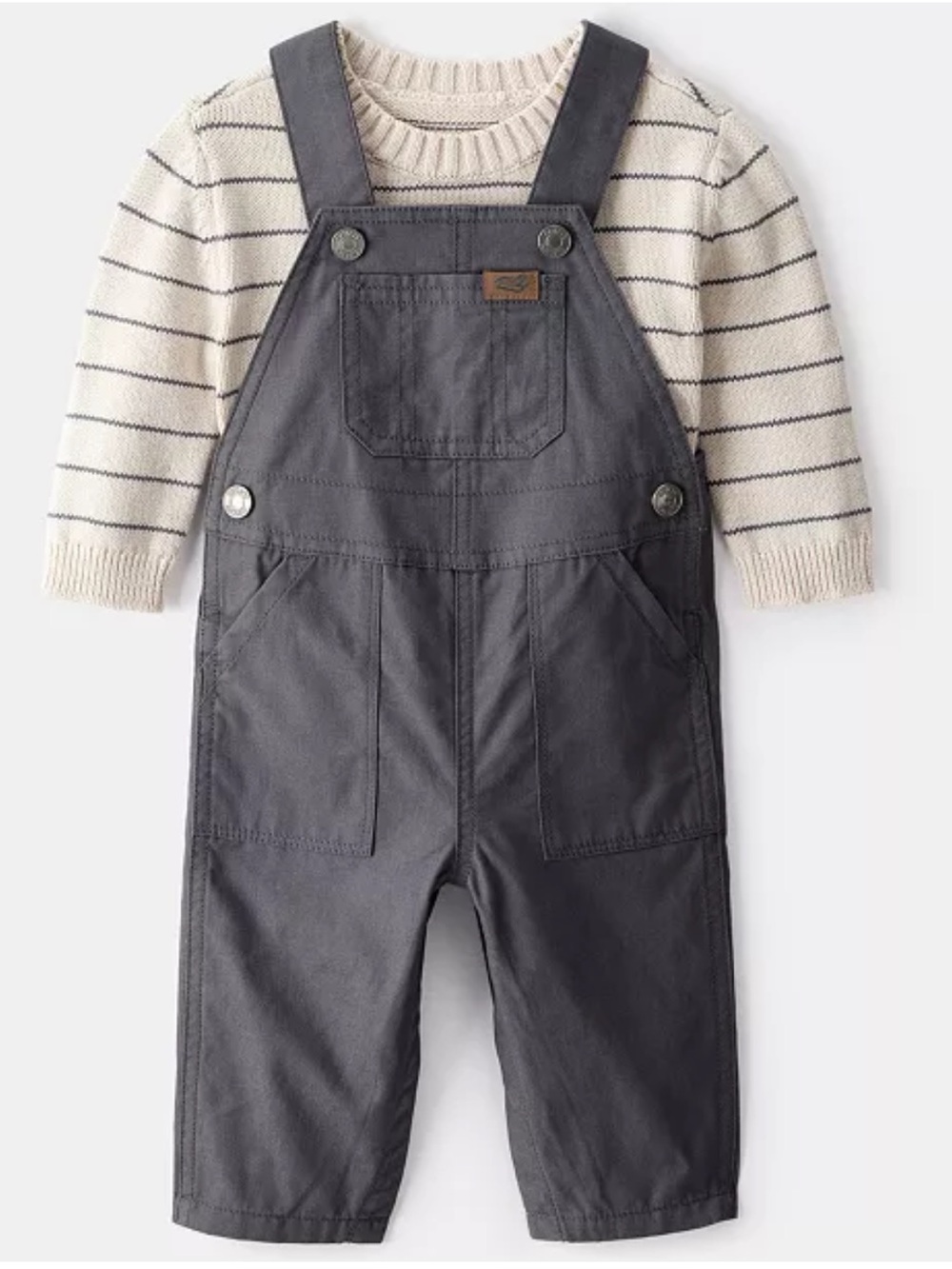 Carter's Baby Boys' Stripe Sweater and Overall, 2-Piece Set